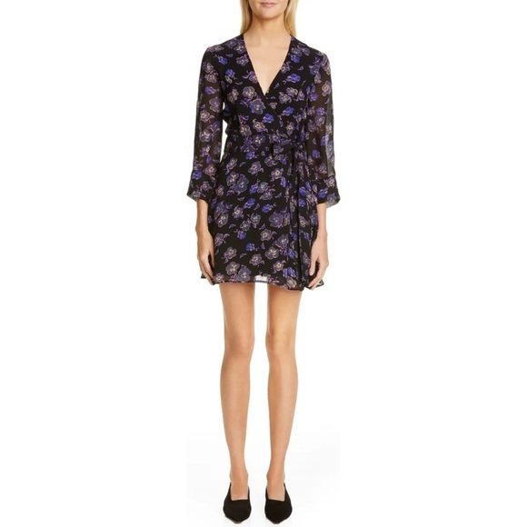 Ganni Floral Print Georgette Wrap Dress, Small - Picture 14 of 15